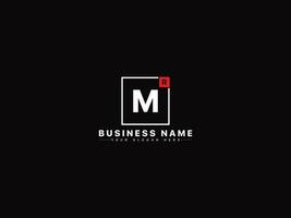 Square Shape Rm Initial Luxury Logo, Unique RM Logo Letter Design vector