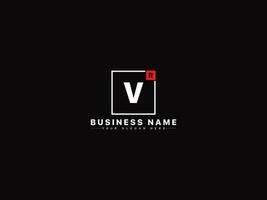 Square Shape Rv Initial Luxury Logo, Unique RV Logo Letter Design vector