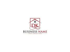 Minimalist Real Estate Dk Logo Symbol, Building DK Logo Icon Vector Stock