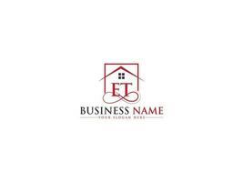 Real Estate Et Luxury Home, Initials Building ET Logo Letter Vector