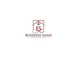 Real Estate Es Luxury Home, Initials Building ES Logo Letter Vector