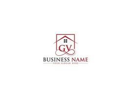 real inmuebles gv lujo hogar logo, iniciales gv vg edificio logo letra vector