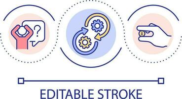 Bite sized learning for better academic results loop concept icon. Providing small information nuggets abstract idea thin line illustration. Isolated outline drawing. Editable stroke vector