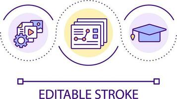 Well-structured lessons loop concept icon. Effective online classroom management abstract idea thin line illustration. Academic skills. Isolated outline drawing. Editable stroke vector