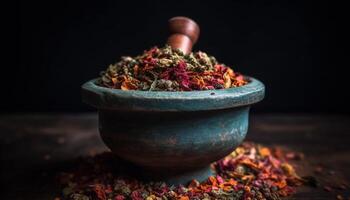 Healthy seasoning for vibrant color and aroma generated by AI photo
