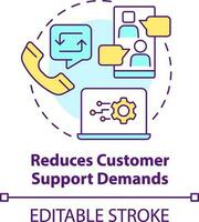 Reduces customer support demand concept icon. Client engagement platform importance abstract idea thin line illustration. Isolated outline drawing. Editable stroke vector