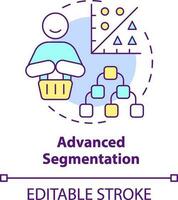 Advanced segmentation concept icon. Customer engagement platform feature abstract idea thin line illustration. Isolated outline drawing. Editable stroke vector