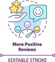 More positive reviews concept icon. Social media. Tracking customer engagement abstract idea thin line illustration. Isolated outline drawing. Editable stroke vector