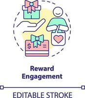 Reward engagement concept icon. Loyalty program. Customer engagement strategy abstract idea thin line illustration. Isolated outline drawing. Editable stroke vector
