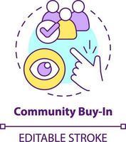 Community buy in concept icon. Transparent process. Advantage of digital engagement abstract idea thin line illustration. Isolated outline drawing. Editable stroke vector