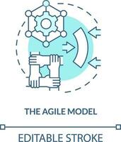Agile model turquoise concept icon. Technology and networking. Supply chain type abstract idea thin line illustration. Isolated outline drawing. Editable stroke vector