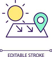 Climate smart agriculture RGB color icon. Consider local weather patterns. Farming industry. Isolated vector illustration. Simple filled line drawing. Editable stroke