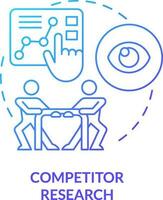 Competitor research blue gradient concept icon. SEO tests. Data gathering. Content design analytics abstract idea thin line illustration. Isolated outline drawing vector