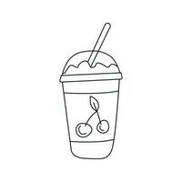 Vector illustration of milkshake in doodle style