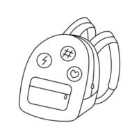 Vector illustration of a school bag in doodle style