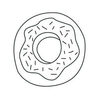 Vector illustration of donut in doodle style