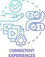 Consistent experiences blue gradient concept icon. Customer service. Support. Content design tip abstract idea thin line illustration. Isolated outline drawing vector