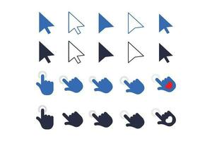 flat style cursor icon collection in many shapes vector