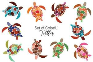 Colorful seamless pattern with bright sea turtles vector