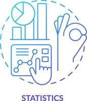 Statistics blue gradient concept icon. Interesting skill to learn abstract idea thin line illustration. Analyzing data. Math class. Probability. Isolated outline drawing vector