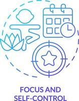 Focus and self-control blue gradient concept icon. Behavior management for child abstract idea thin line illustration. Self regulation. Isolated outline drawing vector