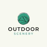 Outdoor Scenery icon. Adventure mountain logo design. vector