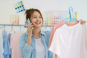 Fashion designer working in studio photo