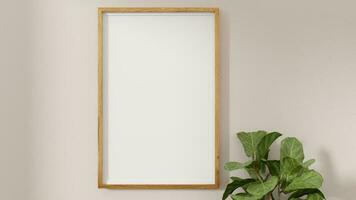 A blank picture and poster frame on the wall photo