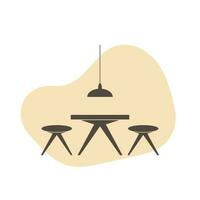 Table and chairs icon in trendy flat style isolated on white background. Furniture symbol for your web site design, logo, app, UI. vector