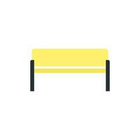 Bench icon in flat style. Seat vector icon on white isolated background. Park furniture business concept.