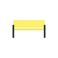 Bench icon in flat style. Seat vector icon on white isolated background. Park furniture business concept.