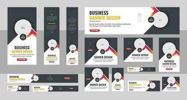 Web Banner Layout Set, Modern Business banner web template bundle design, Social Media Cover ads banner, flyer, invitation card vector