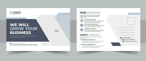 Corporate business postcard EDDM design template, amazing and modern postcard design, stylish corporate postcard design layout vector