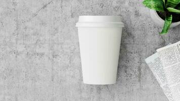 Paper coffee cups takeaway mock-up for branding. photo