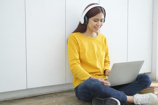 Closeup hand coding programing computer software. photo