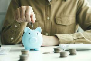 The concept of saving money or savings, investment. photo