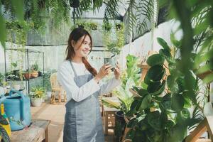 hogar jardinería, amor de plantas y cuidado. pequeño negocio. foto