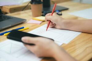 UX UI and Programming development technology. photo
