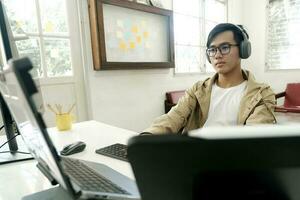 Programmers and developer teams are coding and developing software photo