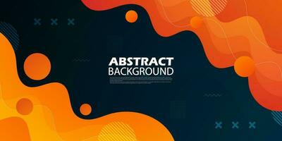 Orange and dark blue geometric business banner design. creative banner design with wave shapes and lines for template. Simple horizontal banner. Eps10 vector