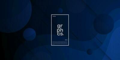 Abstract dark blue gradient illustration background with 3d look shadow and simple pattern. Futuristic design and luxury.Eps10 vector