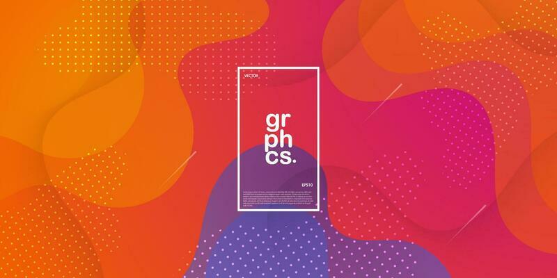 Modern 3d background fluid shapes. Futuristic orange to purple gradient pattern. Wave background. Abstract flyer. Colorful geometric poster background. Pink Flow Brochure. Eps10 Vector