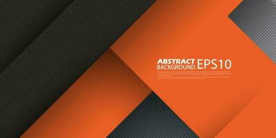 Dark gray dynamic abstract vector background with orange overlap with shadow, line, and simple shapes. Creative premium 3d cover of business design. Eps10 vector