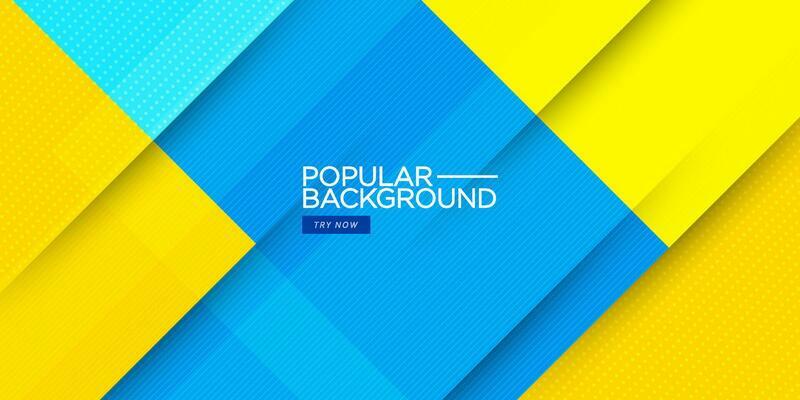 Abstract geometric yellow and blue background with simple triangle arrow shape and lines. Colorful trendy 3d design. Bright and modern with overlap concept. Eps10 vector