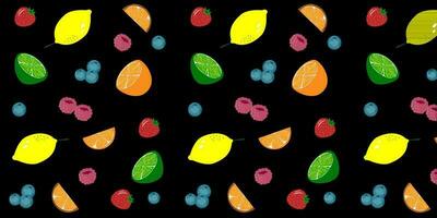 Seamless vector pattern. Bright tropical citrus fruit berries. EPS10 vector.