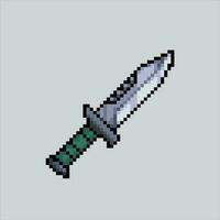 píxel Arte ilustración cuchillo. pixelado cuchillo herramientas. cuchillo arma y herramientas pixelado para el píxel Arte juego y icono para sitio web y vídeo juego. antiguo colegio retro vector