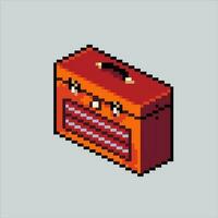 Pixel art illustration Toolbox. Pixelated toolbox repair. toolbox pixelated for the pixel art game and icon for website and video game. old school retro. vector