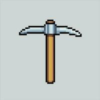 Pixel art illustration pickaxe. Pixelated pickaxe tools. pickaxe weapon and tools pixelated for the pixel art game and icon for website and video game. old school retro. vector