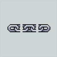 Pixel art illustration chain. Pixelated chain tools. Chain pixelated for the pixel art game and icon for website and video game. old school retro. vector