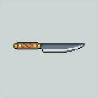 Pixel art illustration knife. Pixelated knife tools. Knife weapon and tools pixelated for the pixel art game and icon for website and video game. old school retro. vector